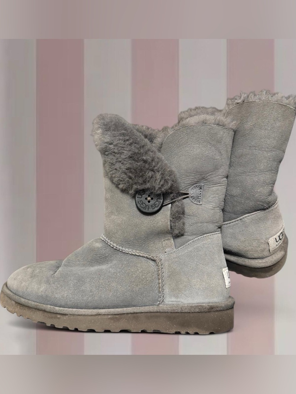 UGG Grey Bailey Button Boots